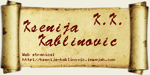 Ksenija Kablinović vizit kartica